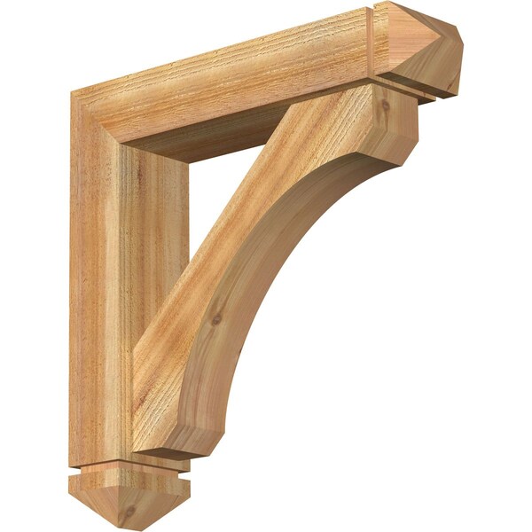 Ekena Millwork Legacy Arts and Crafts Rough Sawn Bracket w/ Offset Brace, Western Red Cedar, 6"W x 26"D x 26"H BKT0604X26X26LEC03RWR - main